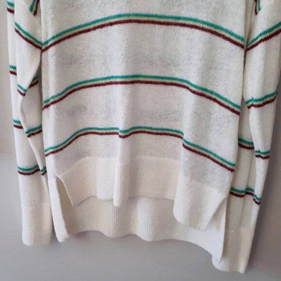 NWT Joie Dreolan porcelain off-white striped wool blend sweater, M - Picture 12 of 13